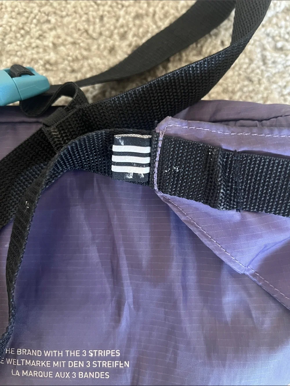 adidas Purple Waist Bag with Red Logo and Teal Accents